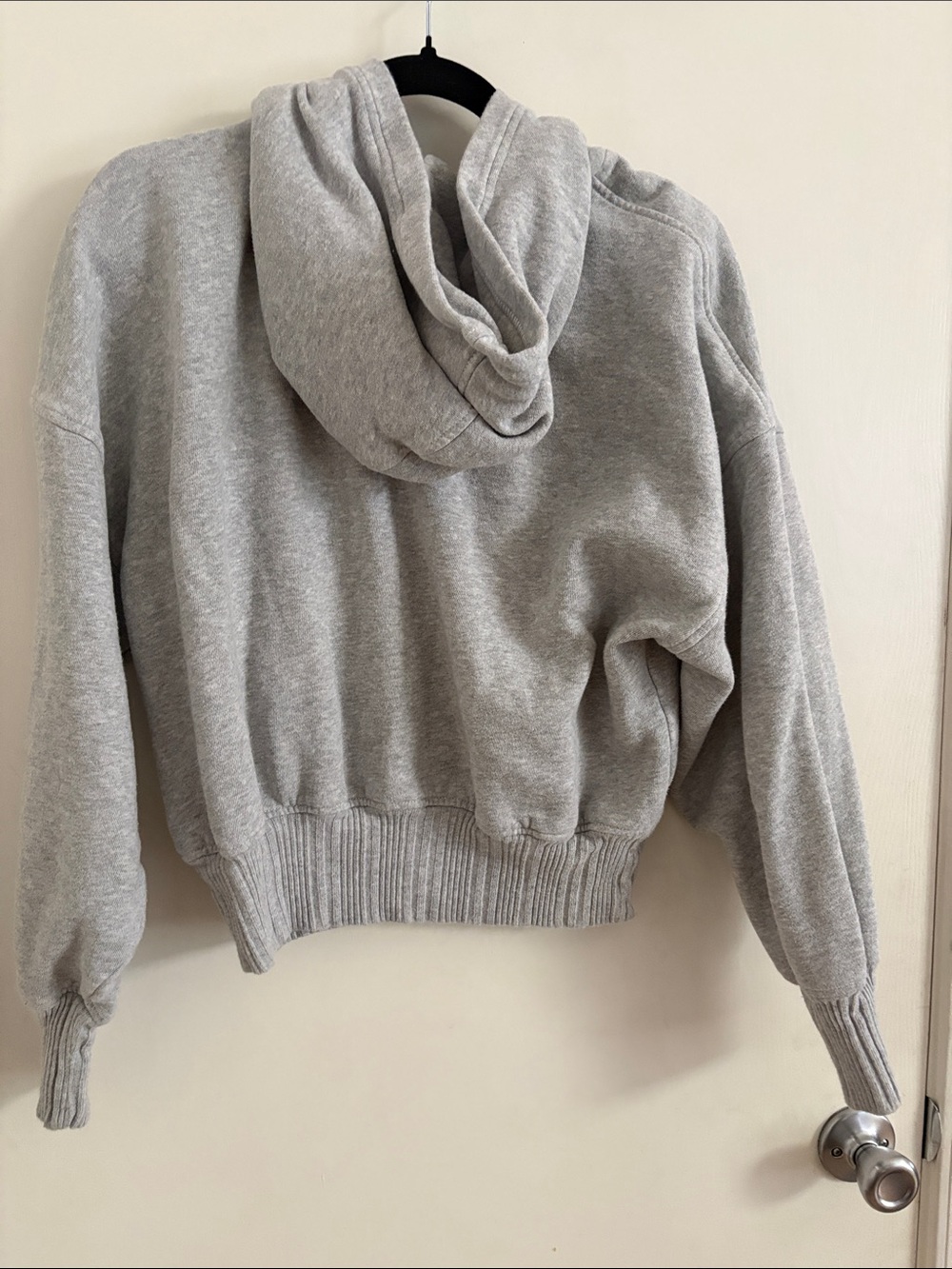 Aerie Cropped Gray Hoodie SZ S Cozy Streetwear Gym Clean Girl Minimalist - Picture 5 of 5